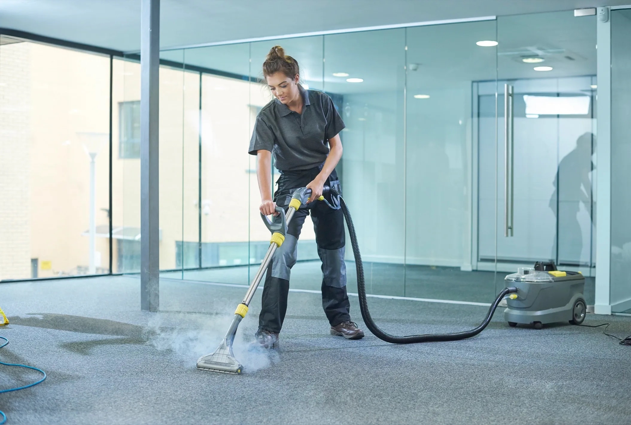 Commercial carpet steam cleaning service
